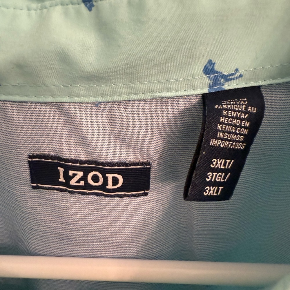 IZOD Men's Light Blue Shirt with Horse Print - Picture 2 of 4